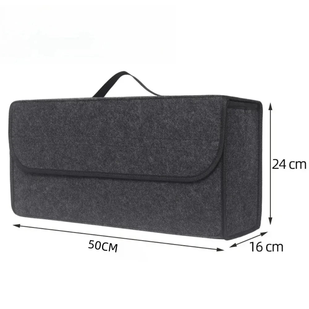 Felt Car Trunk Organizer Box for Tools and Accessories, Grey