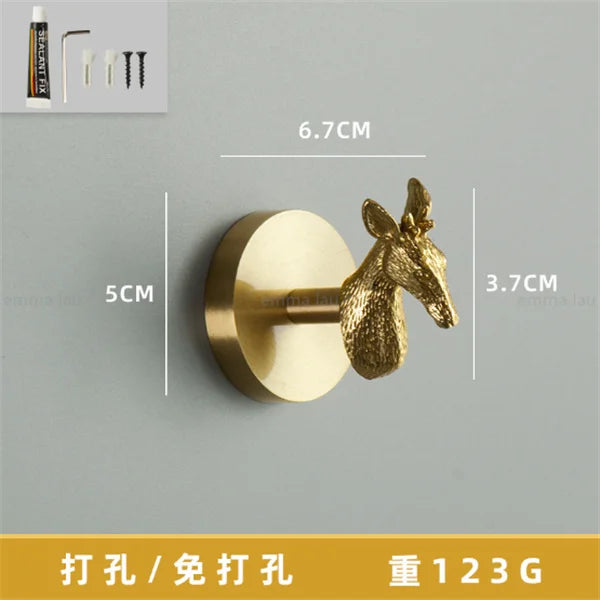 Eden Brass Animal Wall Hook – Sculpted Decorative Hook for Entryway or Bathroom