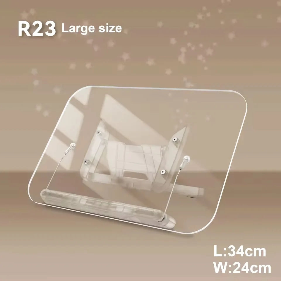 Acrylic Adjustable Book Stand with 360° Swivel Base