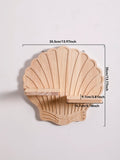 Arden Seashell Wooden Wall Shelf for Bedroom & Living Room Floating Display