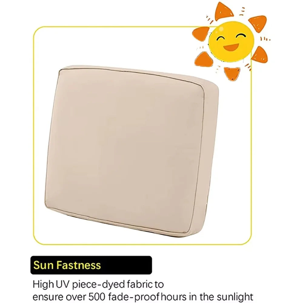 Outdoor Zippered Sofa Cushion Cover – Polyester, Multiple Sizes