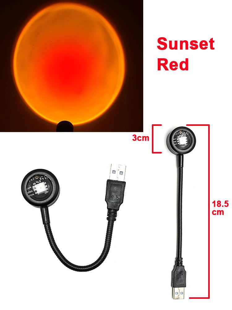 USB Sunset Projector Mood Lamp for Cozy Room Ambience