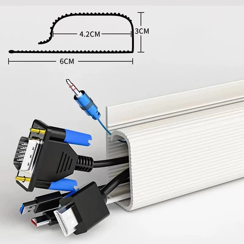 Adhesive Under-Desk Cable Management Channel – Tidy Cord Organizer for Desks & Workspaces, 40cm, Multiple Colors