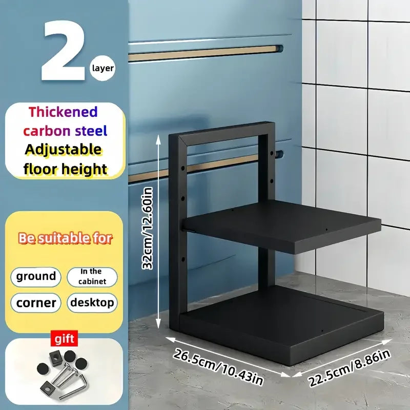 Adjustable Steel Pot and Pan Rack for Cabinets or Countertops