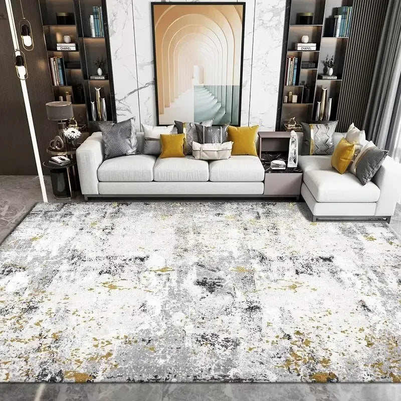 Modern Washable Area Rug with Anti-Slip Backing for Living Room