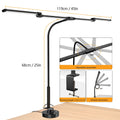 Ultra-Wide 4-Head LED Desk Lamp with Clamp, Stepless Dimming for Home Office & Dual Monitor Setups