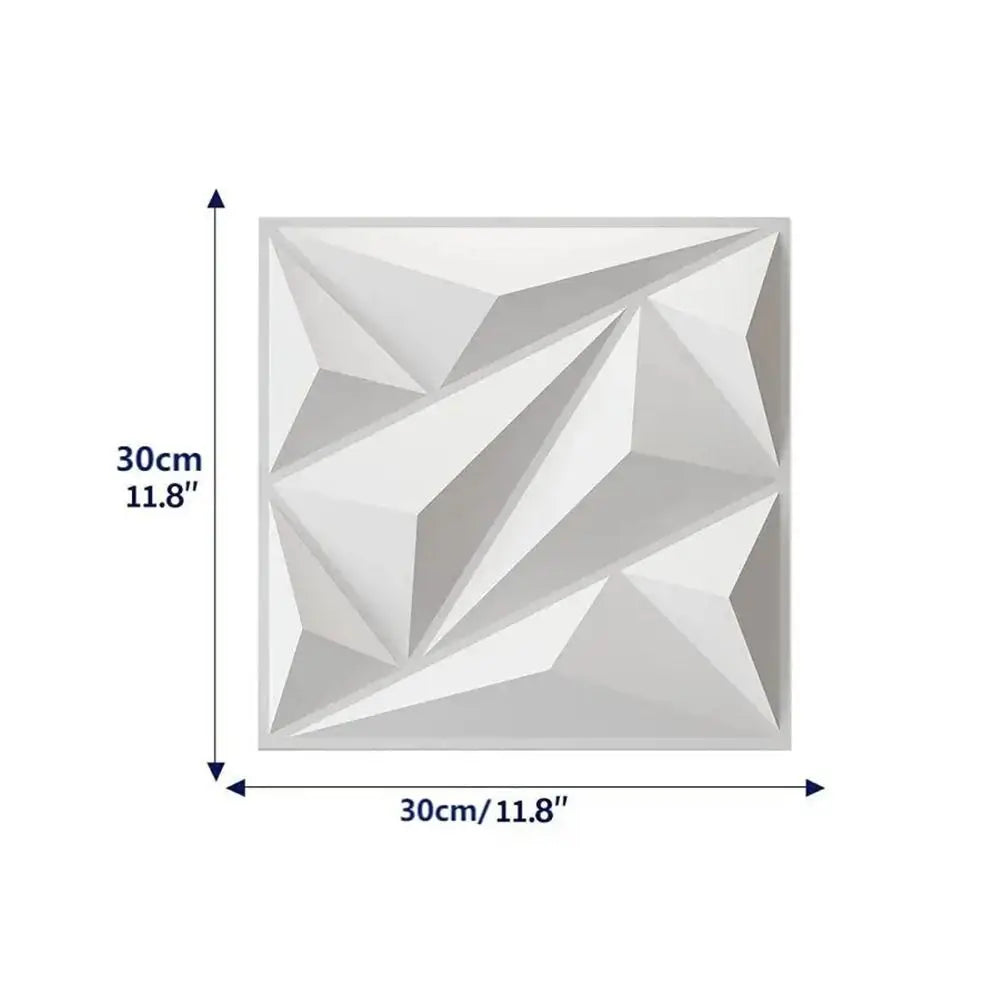 Diamond Design 3D Wall Panels – Modern Self-Adhesive Decorative PVC Tiles for Living Room & Bedroom Accent Walls, 30x30cm, Black or