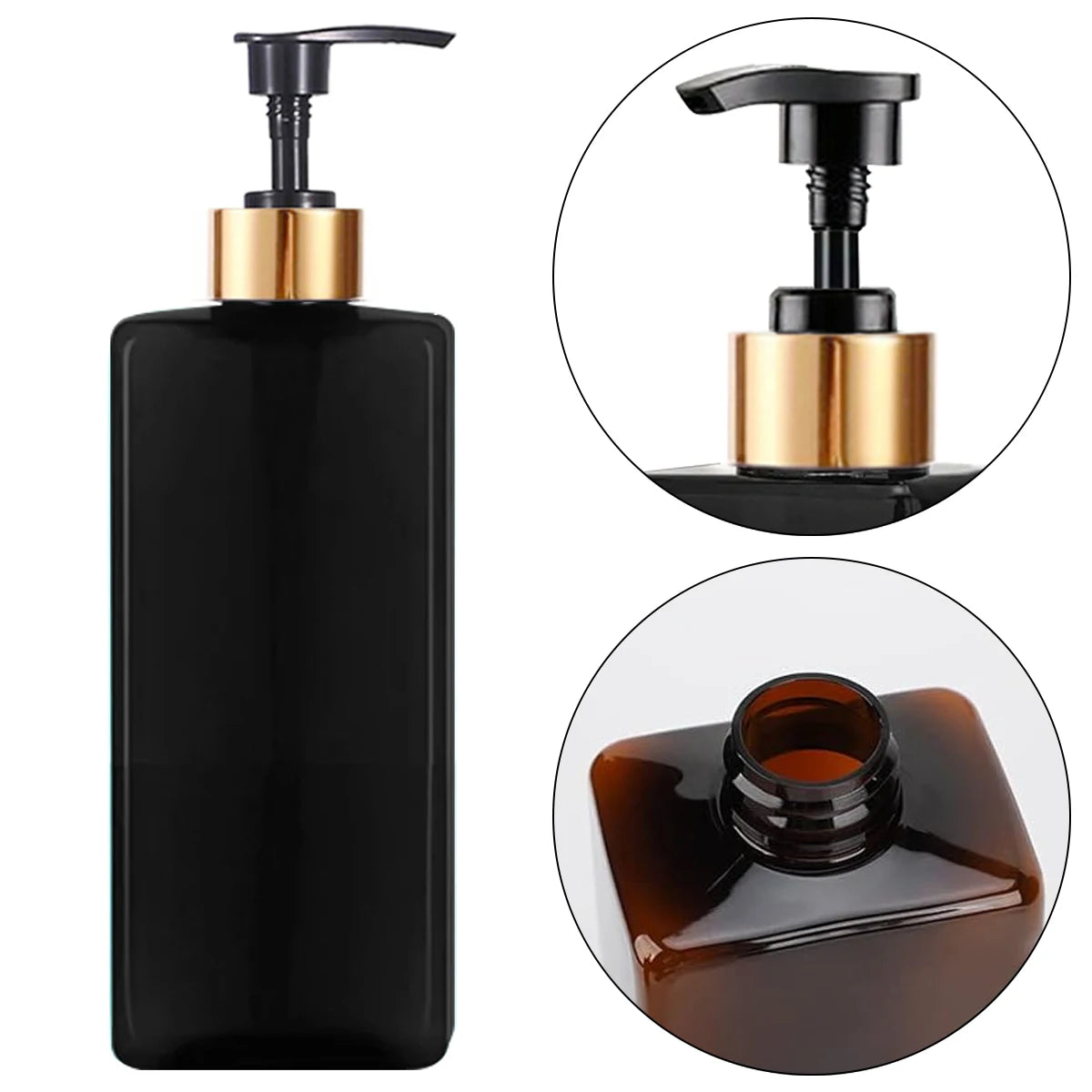Refillable Bathroom & Kitchen Soap Dispenser Bottles – Black or Brown