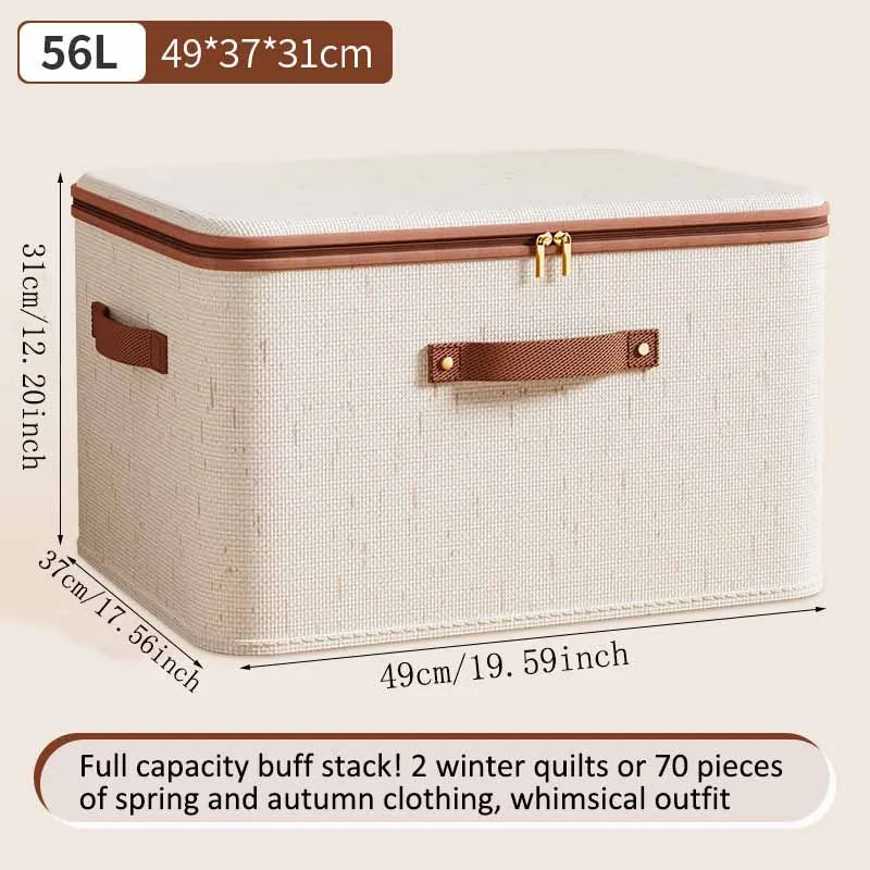 Foldable Zippered Storage Box with Lid for Closet & Bedroom