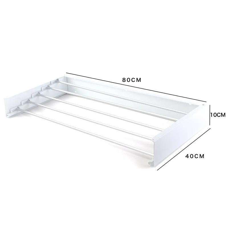 Foldable Wall-Mounted Drying Rack for Laundry & Bathroom, 80cm
