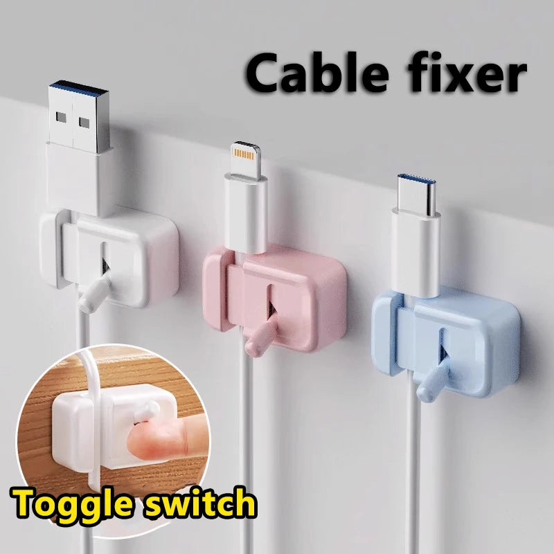 No-Drill Desk Cable Clips for Charging Cord Organization
