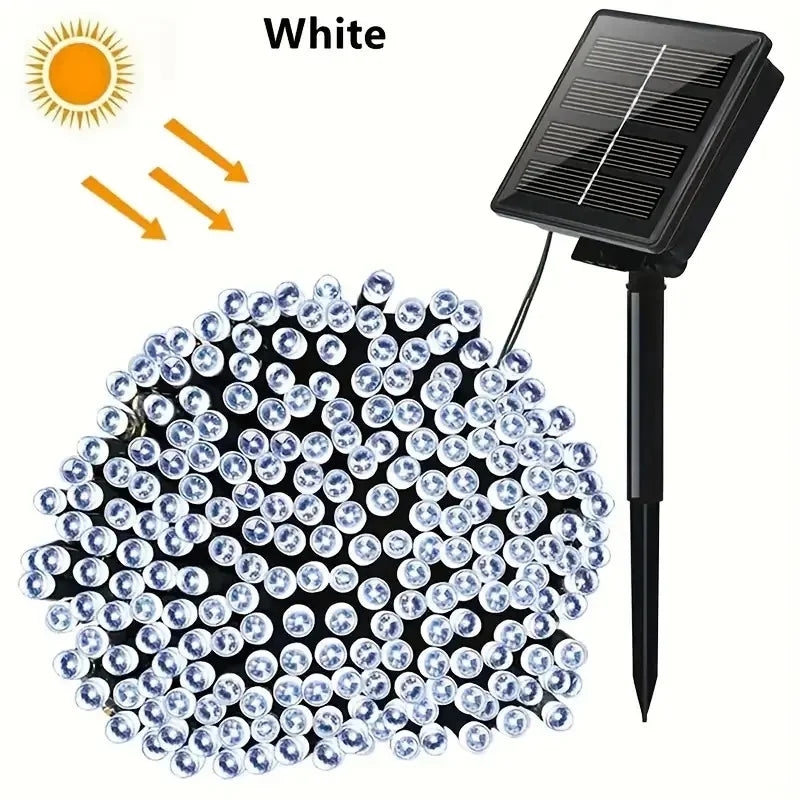 Solar LED String Lights for Garden & Patio, Multiple Colors