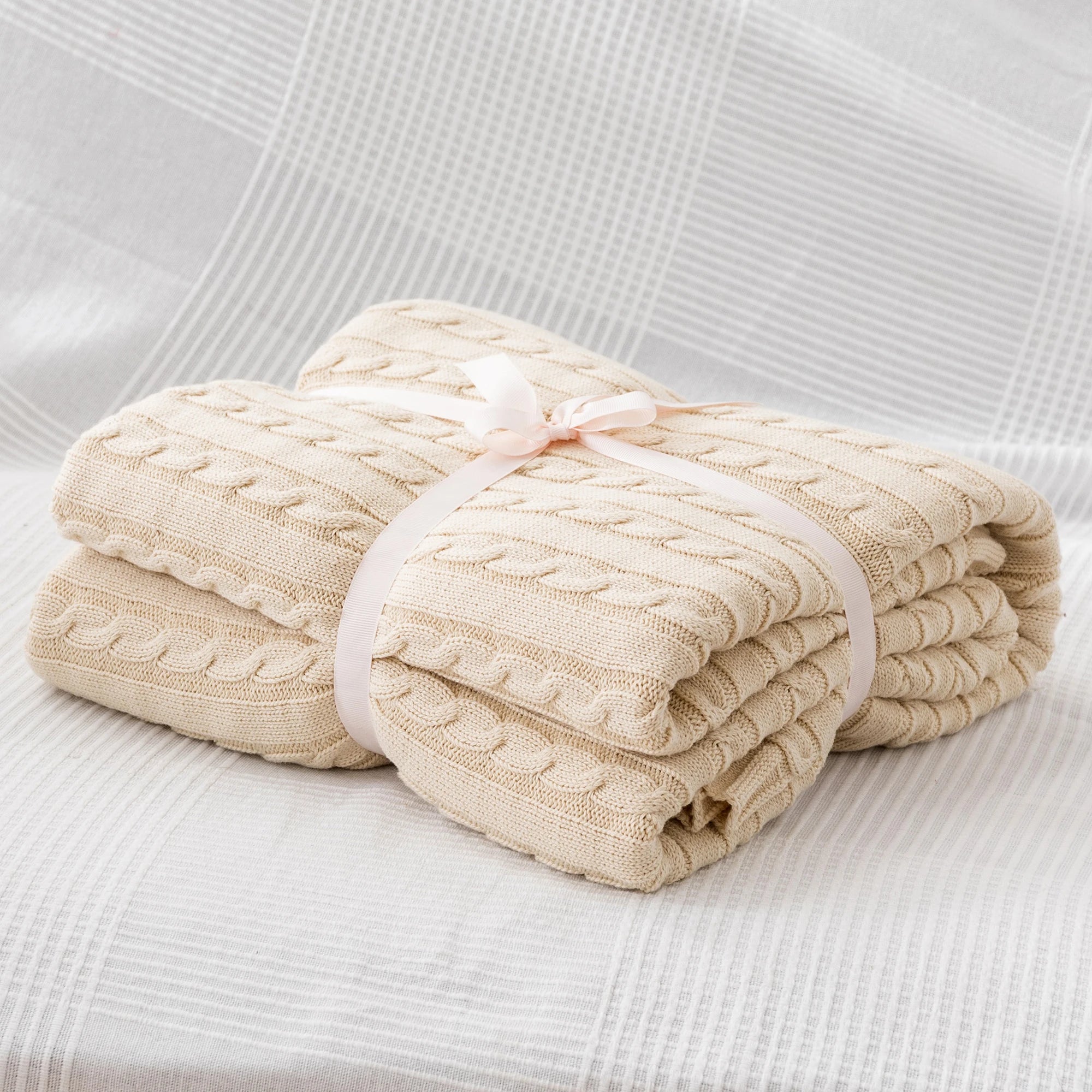 Ashby Cable Knit Cotton Throw Blanket