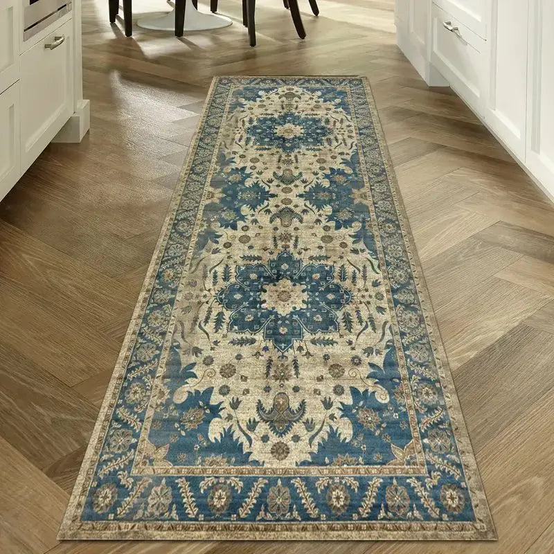 Alden Vintage-Inspired Washable Runner Rug with Non-Slip Back for Hallway, Kitchen, or Entryway