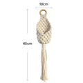 Cotton Rope Hanging Wall Basket with Boho Tassel – Creamy White