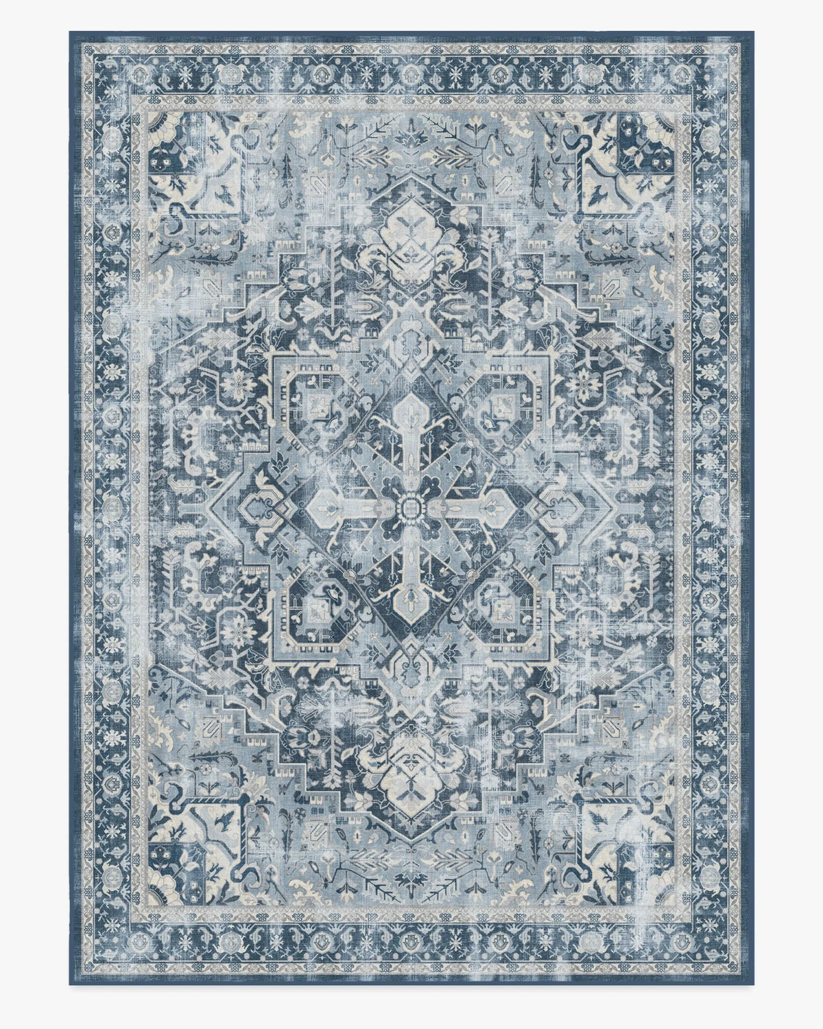 Hazel Vintage Washable Persian-Style Rug – Geometric Pattern for Living Room, Bedroom, or Bathroom