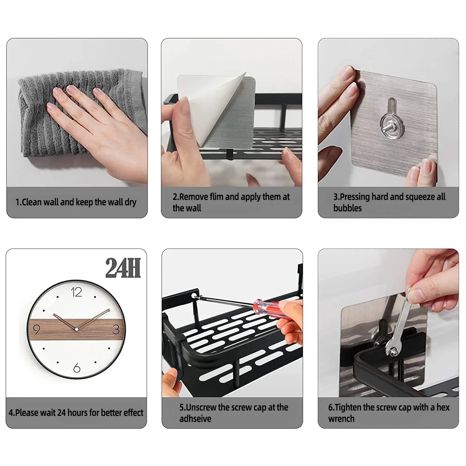 No-Drill Metal Corner Shower Shelf for Bathroom Organization