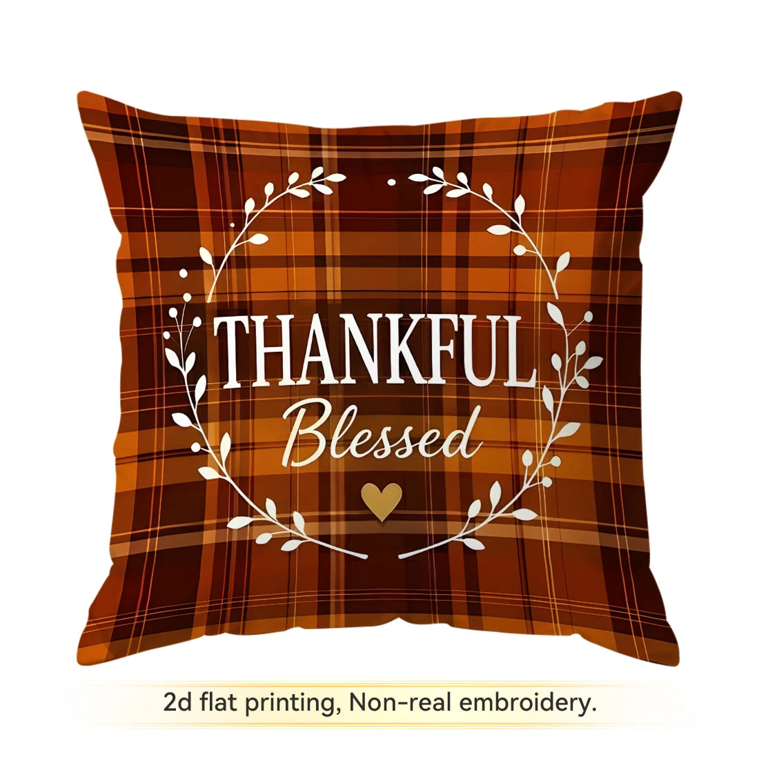 Maple Plaid Autumn Throw Pillow Covers – Set of 4 Fall Pumpkin & Leaf Cushion Covers for Living Room or Sofa