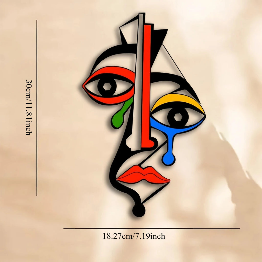 Esme Colorful Cubist Metal Wall Art Sculpture