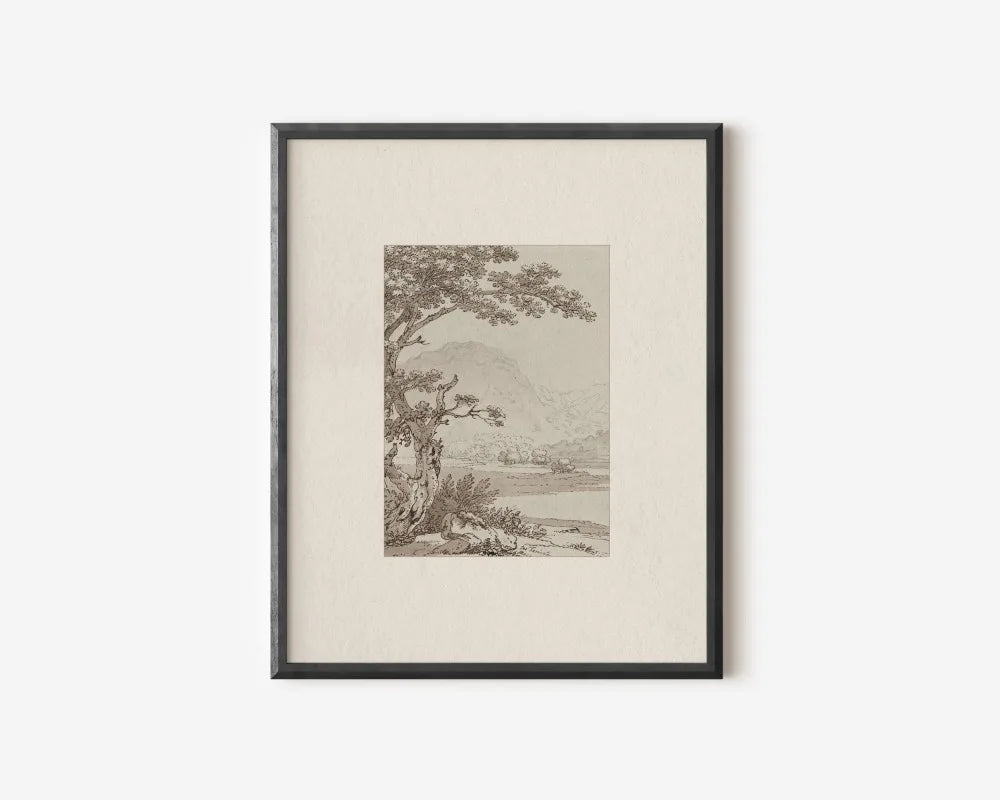 Elowen Neutral Landscape Canvas Art Print