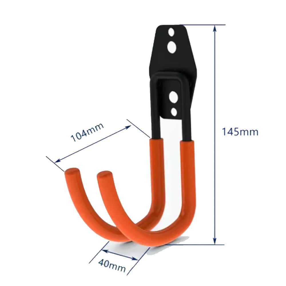 Wall-Mounted Heavy Duty Metal Garage Hooks for Tools, Ladders, and Bicycles – Straight & Circular Shapes, Iron Construction