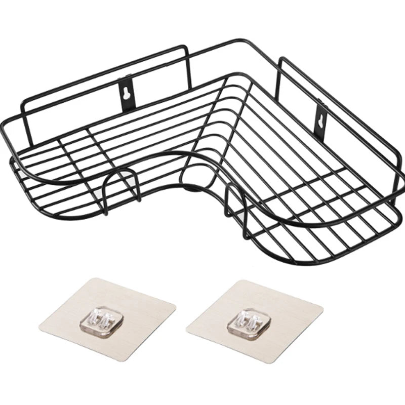 Adhesive Stainless Steel Triangle Corner Shelf for Bathroom or Kitchen Organization