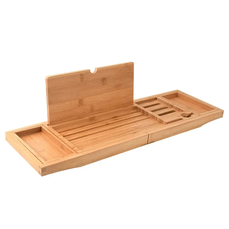 Expandable Wooden Bathtub Tray with Adjustable Tablet Stand