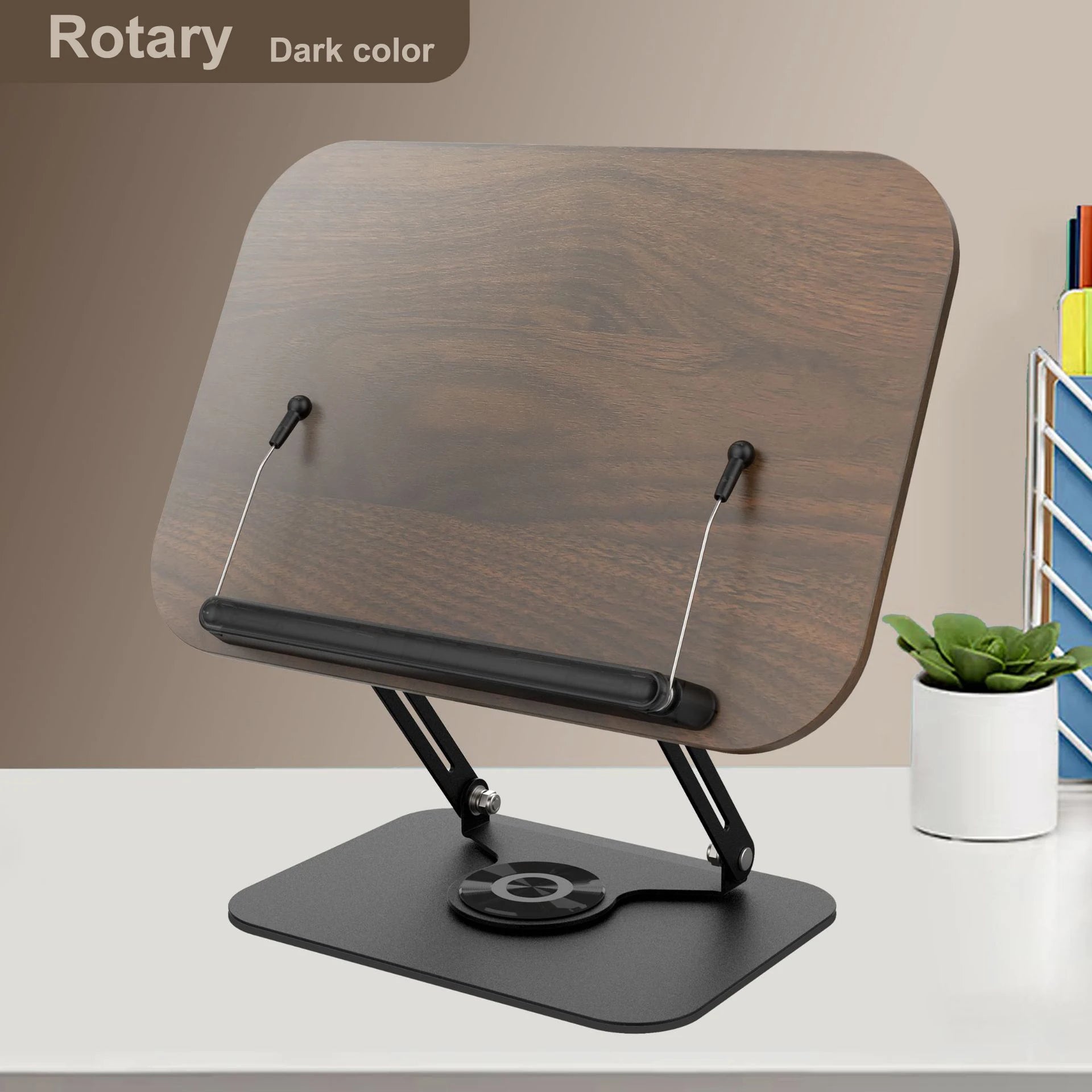 Acrylic Adjustable Book Stand with 360° Swivel Base