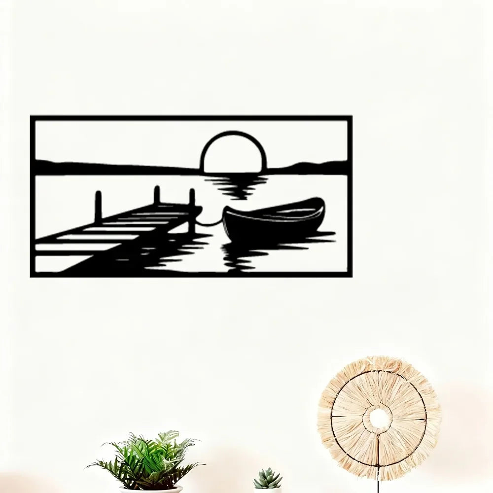 Jerusalem City Wall Metal Wall Art – Geometric Black Sculpture for Living Room or Office