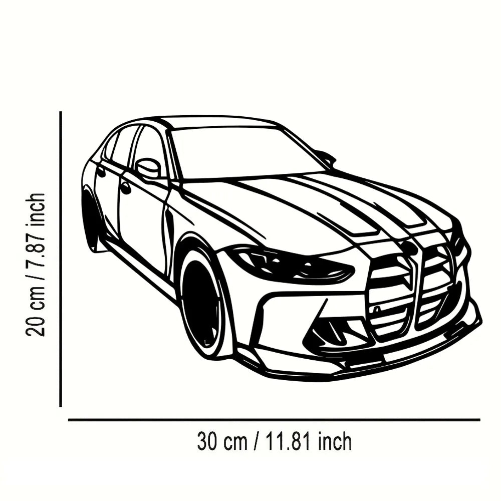 Monza Black Metal Car Wall Art