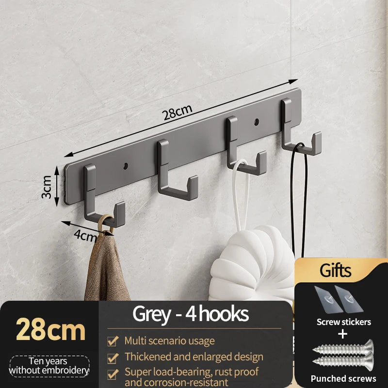 Aluminum Wall Hooks for Entryway, Closet, or Bathroom Organization