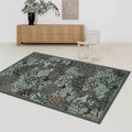 Woodland Botanical Washable Area Rug – Geometric Non-Slip for Living Room or Bedroom