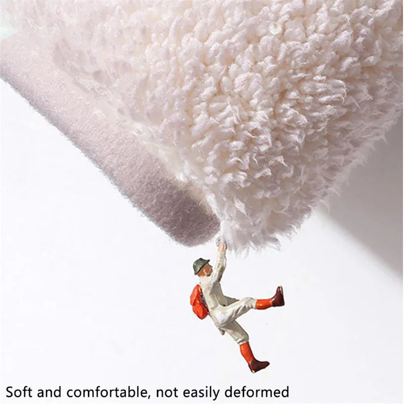 close-up of plush acrylic bath mat texture with miniature climber for softness illustration