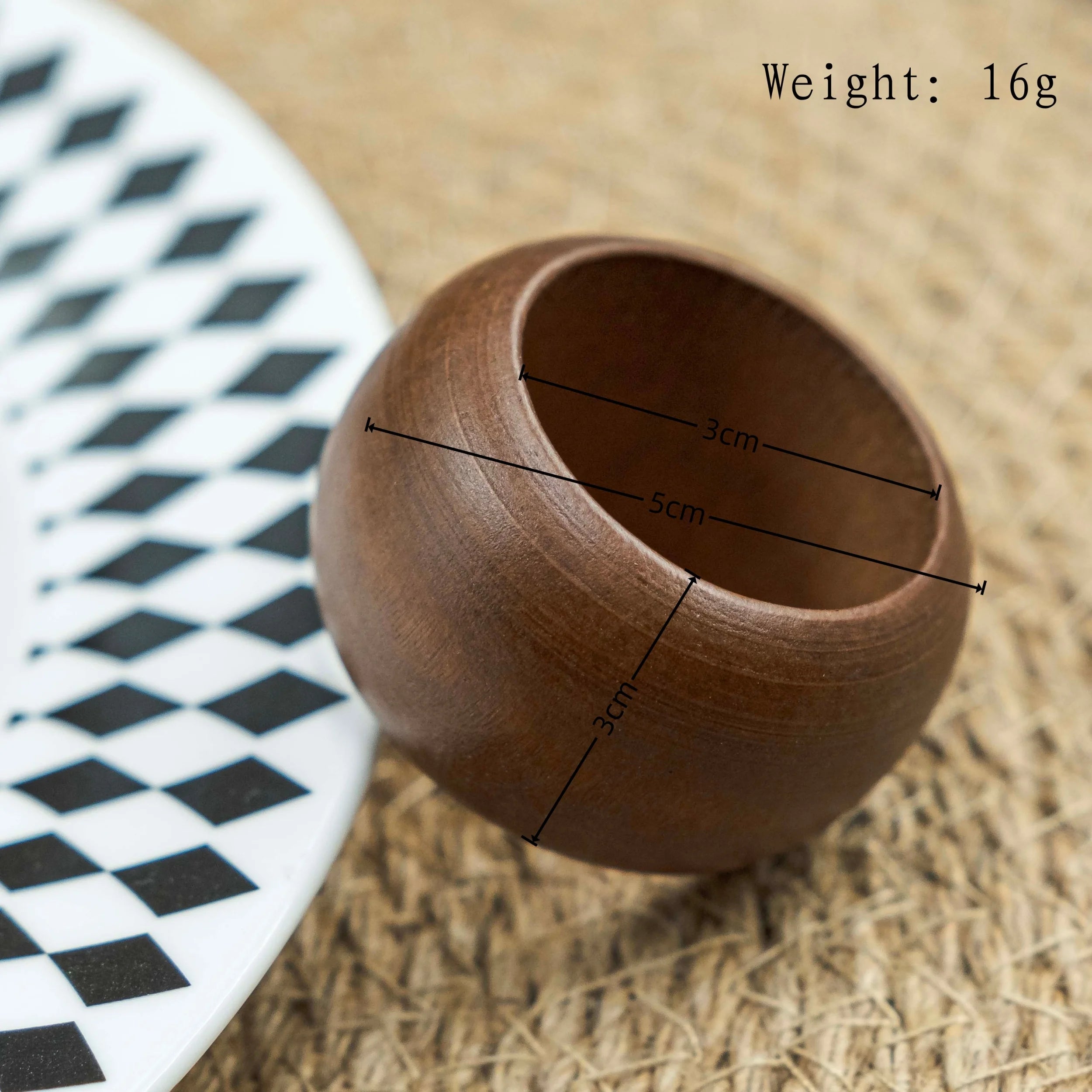 Set of 12 Acacia Wood Napkin Rings for Everyday and Festive Dining Tables