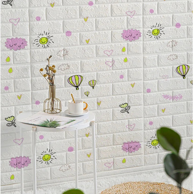 3D Foam Brick Wall Panels – Peel-and-Stick Accent Wallpaper for Living Room, Bedroom, or TV Area