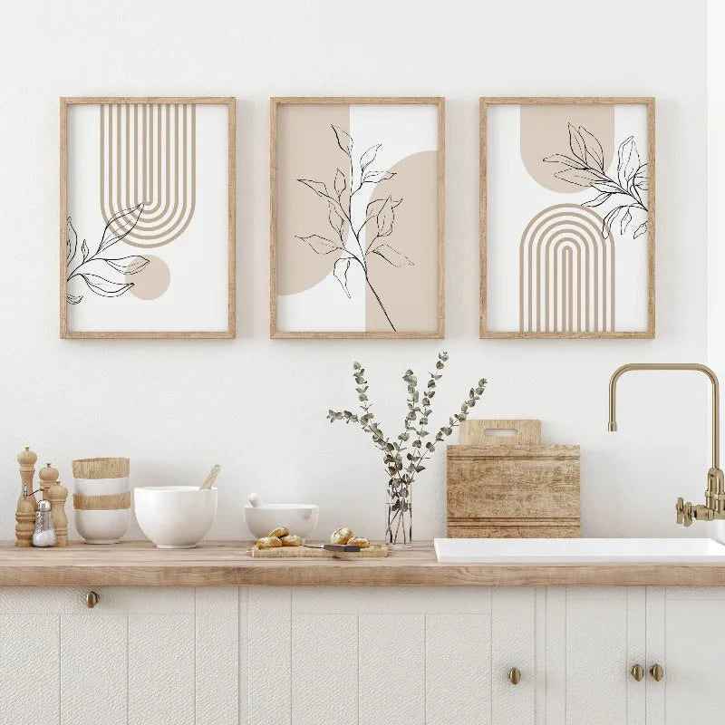 Rowan Set of 3 Neutral Botanical Canvas Art Prints