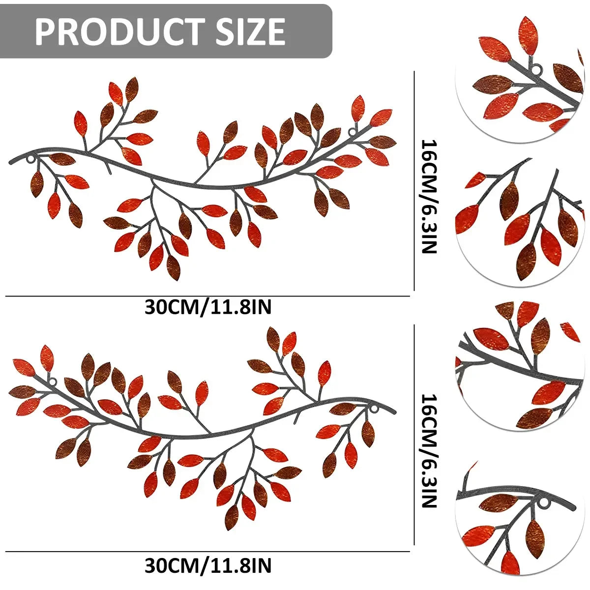 Olive Grove Metal Branch Wall Art – Set of 2
