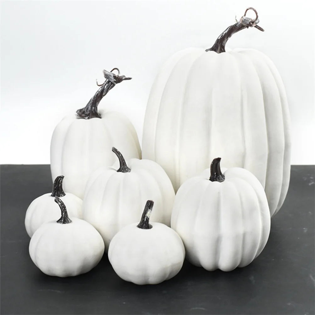 Autumn Artificial Pumpkin Set – 7-Piece Table & Shelf Decor