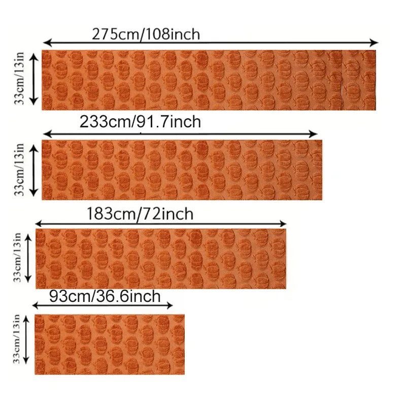 Pumpkin Embossed Fall Table Runner – Cozy Poly Table Decor
