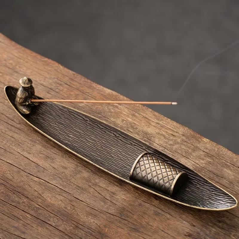 Fisherman Metal Incense Holder Tray for Sticks
