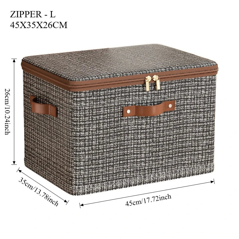 Foldable Fabric Storage Bin with Lid for Closet and Underbed Organization