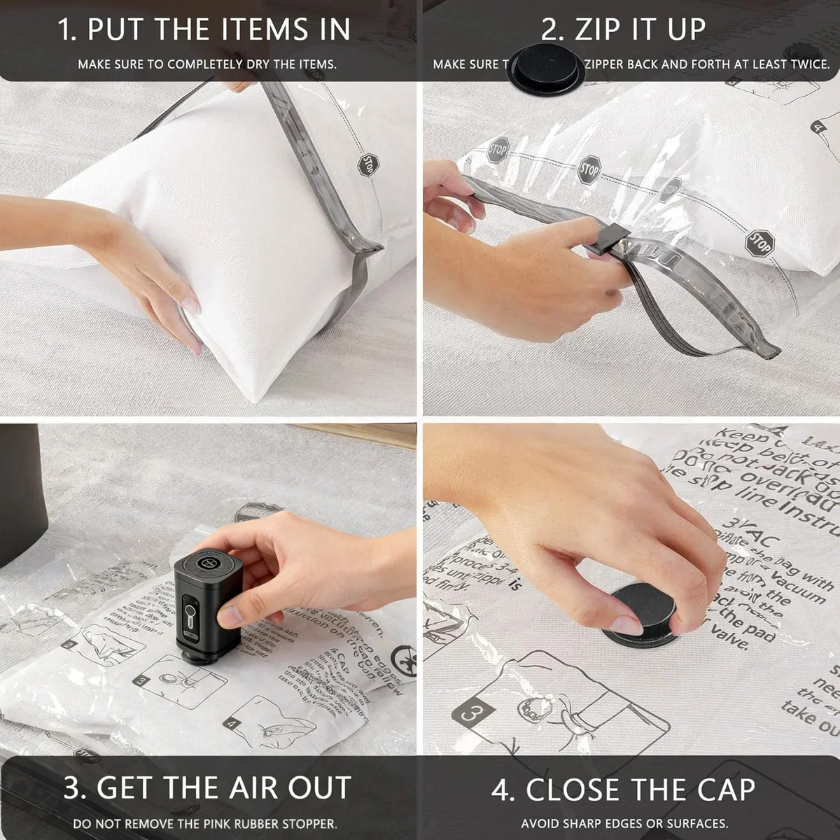 PA+PE Vacuum Storage Bags – Space Saving Compression Bags for Clothes, Bedding & Suitcases