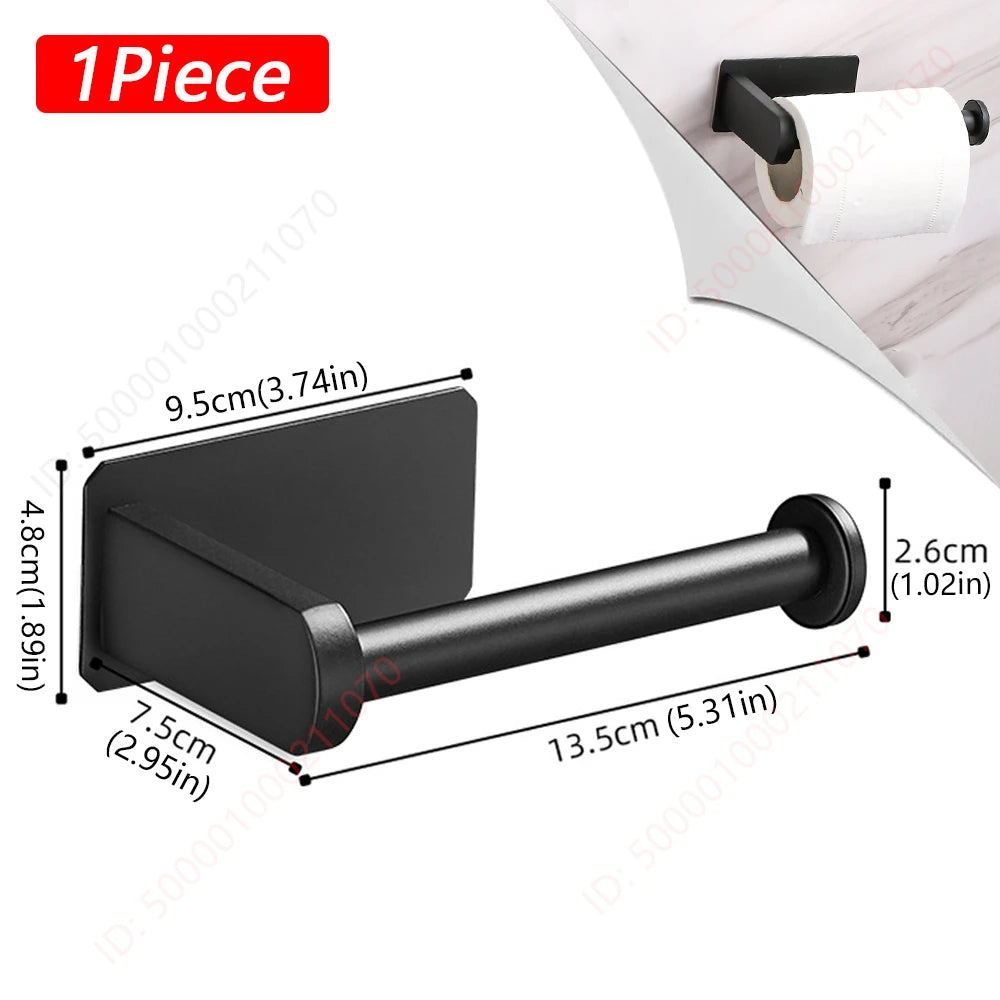 Stainless Steel Adhesive Toilet Paper Holder for Bathroom or Kitchen