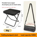 Folding Backpack Stool with Shoulder Strap for Outdoor Camping, Fishing, and Parks – Portable Square Seat in Black, Green, or Khaki