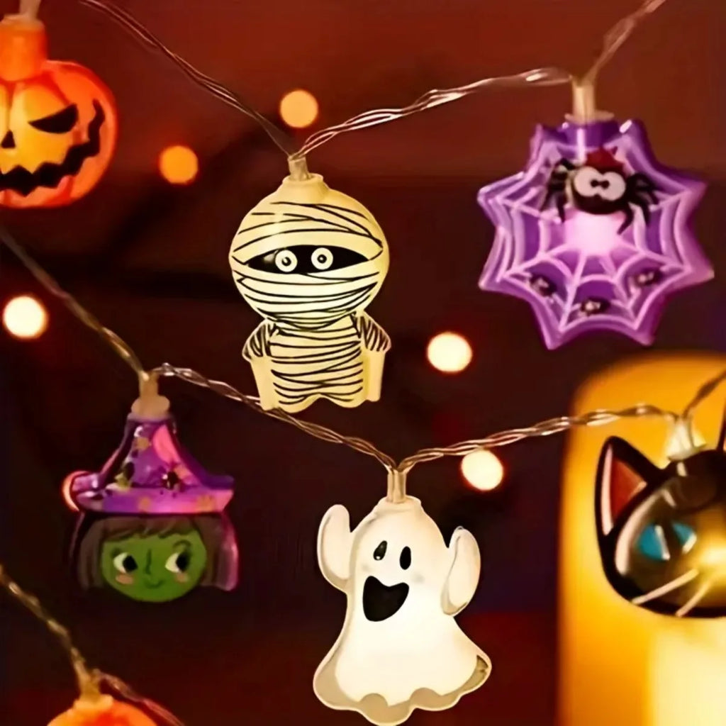 Whimsy Halloween LED String Lights – Battery Operated Indoor Decor
