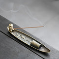 Japanese-Style Metal Boat Incense Stick Holder for Living Room or Study