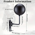 Wall-Mounted Rotating Helmet & Hat Holder with Hooks – Black