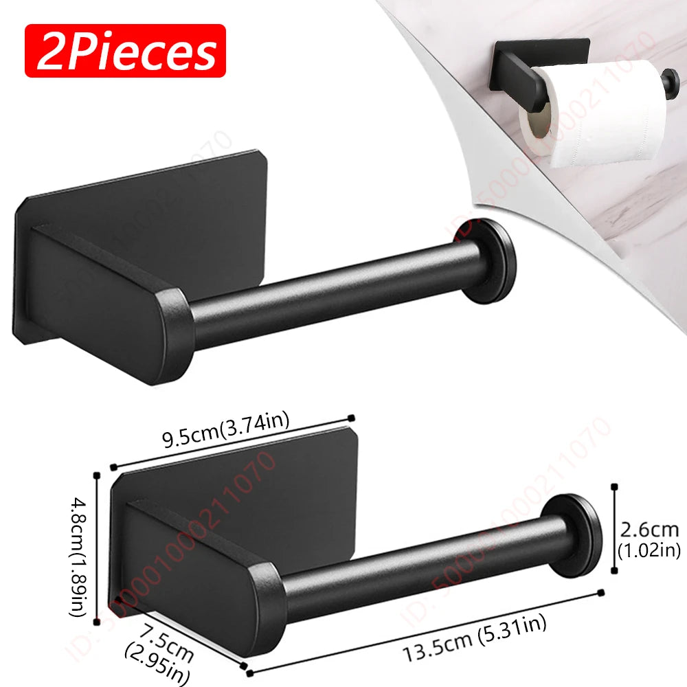 Stainless Steel Adhesive Toilet Paper Holder for Bathroom or Kitchen
