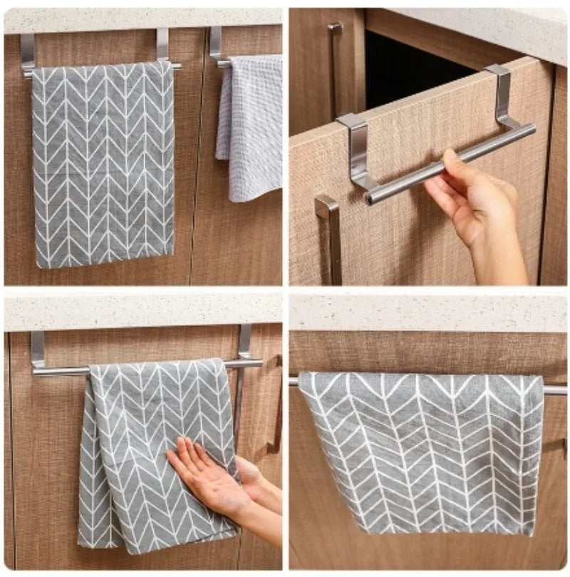 Stainless Steel Over-Cabinet Towel Bar for Kitchen or Bathroom