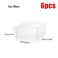 Stackable Transparent Shoe Boxes – Set of 6 Large Storage Bins for Closet or Entryway